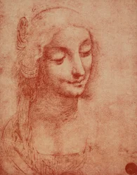 Frauenporträt, Zeichnung von Leonardo da Vinci. Gallerie dell