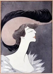 Porträt von Mrs. Longworth (Alice Roosevelt Longworth) (1884-1980), Tochter von Theodore Roosevelt. Karikatur von Leonetto Cappiello