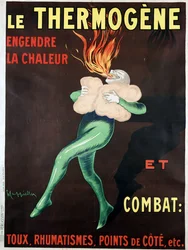 Der Thermogen erzeugt Wärme und bekämpft Husten, Rheuma, Seitenstechen usw.: Plakat von Leonetto Cappiello (1875-1942)