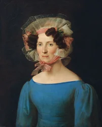 Dame im blauen Kleid