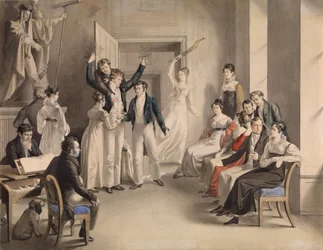 Franz Schubert 1797-1828. Partyspiel der Schubertianer in Atzenbrugg, 1821
