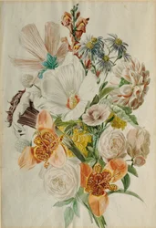 Blumenstrauß mit Hibiscus und Lilien
