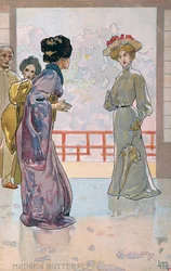 Postkarte erstellt für die Premiere von "Madame Butterfly", in Brescia