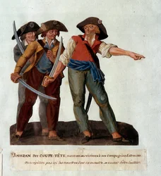 Darstellung von Mathieu Jouve Jourdan, genannt Jourdan Coupe-Tete, ein grausamer Revolutionär