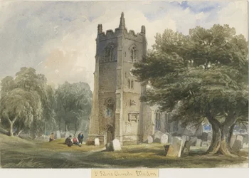 Ellastone Kirche: Aquarell, undatiert [ca. 1830-1840]