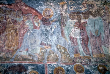 Engel, Fresko in der byzantinischen Kirche Sotiras Christos, Vlithias, Kreta, Griechenland