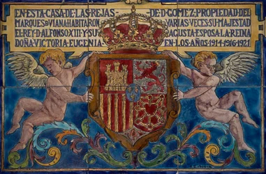 Wappen, Detail aus dem Viana-Palast, Córdoba, Andalusien. Detail. Spanien. 20. Jahrhundert.