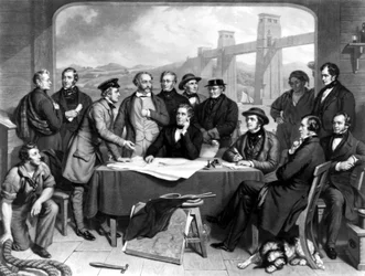 Konferenz der Ingenieure an der Britannia-Brücke