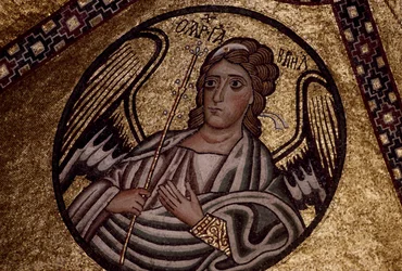 Figur eines Engels, Mosaik im Kloster Hosios Loukas, Griechenland, gegründet im frühen 10. Jahrhundert