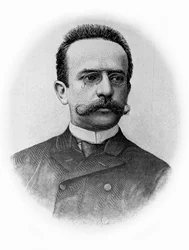 Porträt von Giacinto Gallina (1852-1897), italienischer Dramatiker, Zeichnung nach einem Foto
