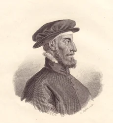 Porträt des italienischen Verlegers und Druckers Paolo Manuzio (1512-1574), Kupferstich von S. Maffeis