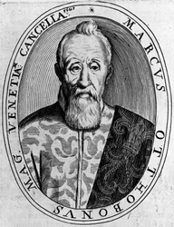 Porträt von Marco Ottoboni (1554-1649), Großkanzler von Venedig, Gravur