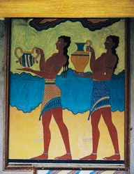 Diener tragen Vasen, Fresko im Palast von Knossos, Kreta, minoische Zivilisation