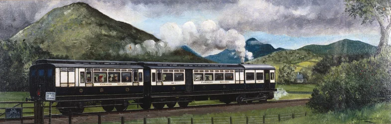 Der Coniston Dampfzug auf der Furness Railway, Cumbria