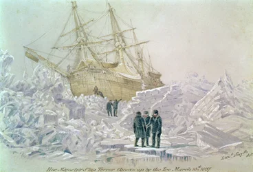 Vorfall auf einer Handelsreise: HMS Terror vom Eis aufgeworfen, 15. März 1837