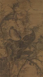 Zwei Falken im Dickicht, Mitte des 15. Jahrhunderts