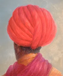 Roter Turban Gelbe Jacke