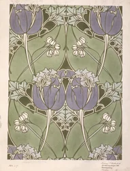 Entwurf für ein florales gewebtes Textil, ca. 1905