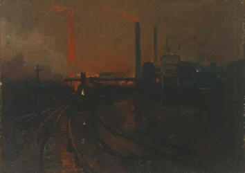 Stahlwerke, Cardiff, bei Nacht