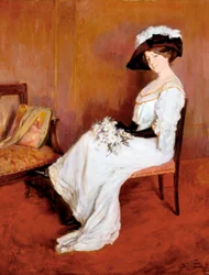 Porträt von Frau Marta Vidal. Gemälde von Lluïsa Vidal i Puig (1876-1918)