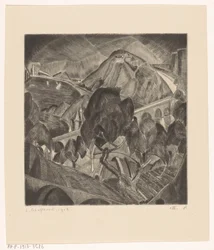 Berglandschaft mit Aquädukt
