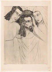Christus zwischen Johannes dem Täufer und Maria