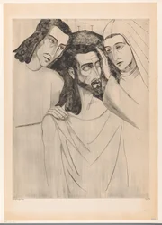 Christus zwischen Johannes dem Täufer und Maria