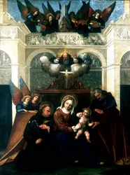 Heilige Familie mit dem heiligen Nikolaus von Tolentino, 1515-1530