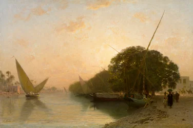 Kanal von Mahmoudieh in Alexandria am Abend, Ägypten