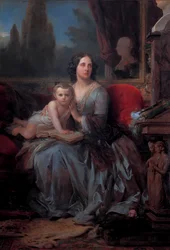 Maria Brignole-Sale De Ferrari mit ihrem Sohn Filippo, von Leon Cogniet