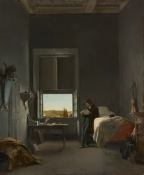 Der Künstler in seinem Zimmer in der Villa Medici, Rom