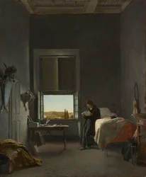 Der Künstler in seinem Zimmer in der Villa Medici, Rom, 1817