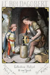 Illustration von Lorenz Frolich (1820-1908) für das Volkslied „Der gute König Dagobert“. Ausgabe J. Hetzel. Um 1880.