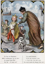 Illustration von Lorenz Frølich (1820-1908) für das Volkslied „Der gute König Dagobert“. Ausgabe J. Hetzel. Um 1880.
