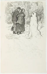 Entwurf zur Illustration zu Der Schneemann
