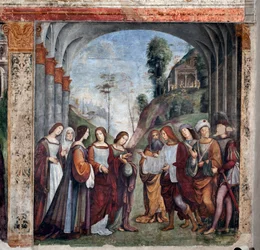 Leben der Hl. Cäcilia: Hochzeit von Hl. Cäcilia und Valerian (Fresko)