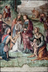 Hl. Cäcilia gibt ihre Besitztümer den Armen (Detail)