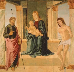 Jungfrau und Kind auf dem Thron mit St. Jakob und St. Sebastian