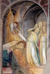 Erzengel Gabriel kündigt Zacharias die Geburt von Johannes dem Täufer an (Detail)