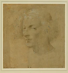 Porträt eines jungen Mannes mit Schädelkappe