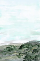 Ruhige Grüne Küstenlandschaft