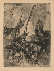 Fischerboote, Normandie (Umgebung von Caen)