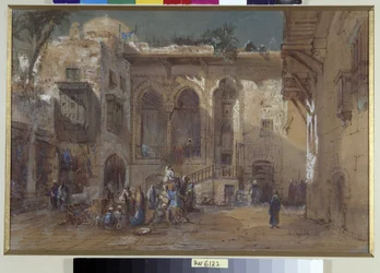 Ein lebhafter Platz in Kairo, Ägypten