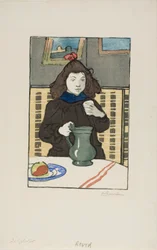 Kleines Mädchen mit Topf