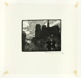 Notre-Dame, Abend, Platte acht aus Le Long de la Seine et des Boulevards