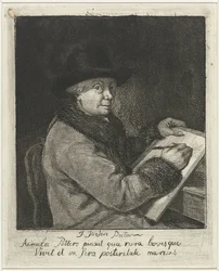 Porträt des Künstlers Johannes Janson, zeichnend