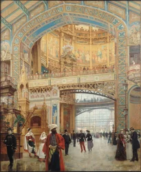 Die Galerie der Maschinen der Weltausstellung in Paris 1889, 1890
