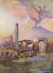 Pompeji, Vesuv in der Ferne