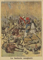 Algerische Goumiers der französischen Armee besiegen eine größere Gruppe deutscher Kavallerie, Erster Weltkrieg