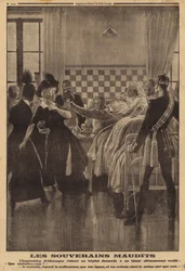 Wütende Reaktion eines verwundeten Soldaten im Krankenhaus auf einen Besuch von Kaiserin Augusta Victoria, Erster Weltkrieg